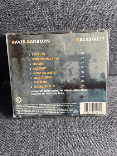 Backstreet by Sanborn, David (CD, 1990) - Picture 3 of 3
