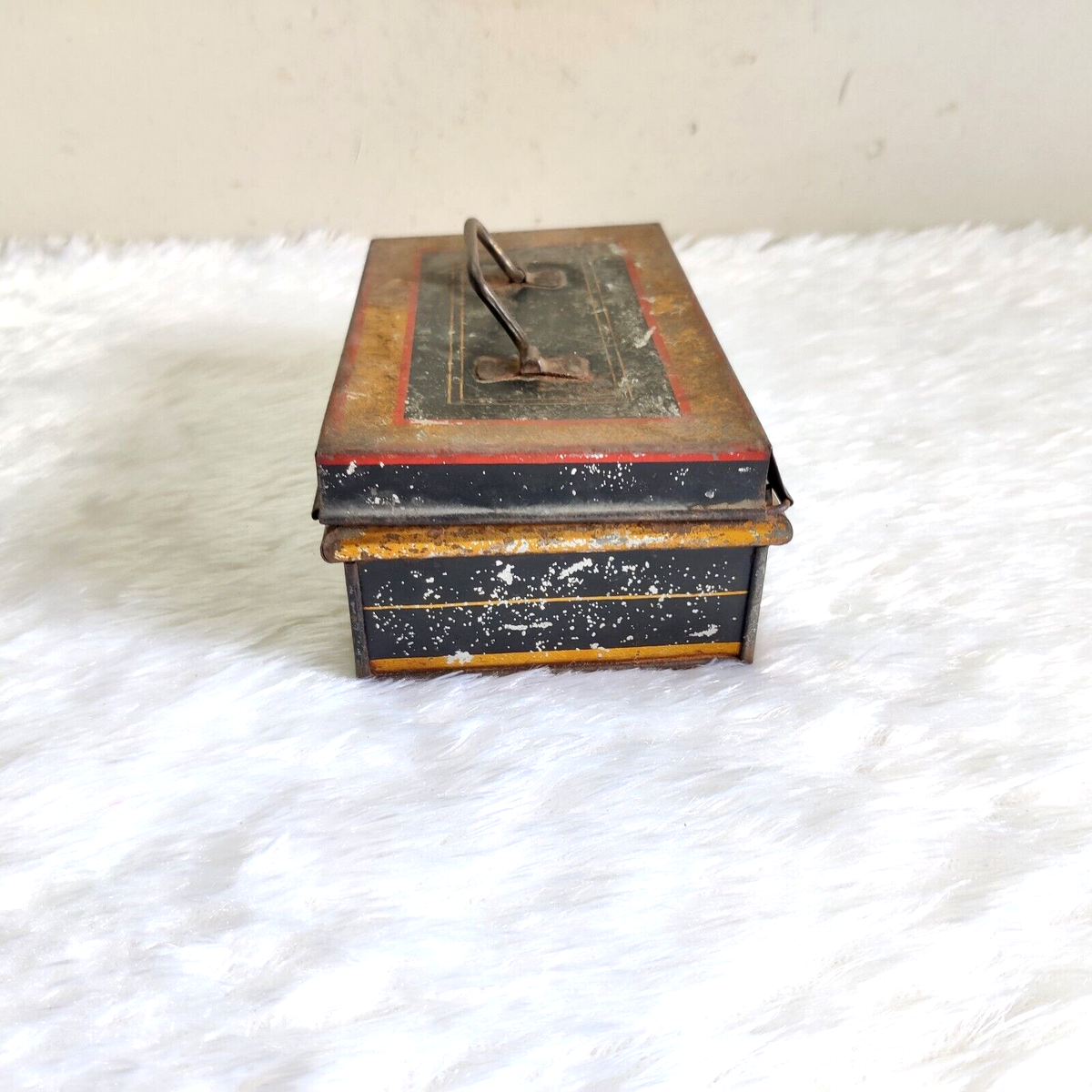 1930s Vintage Tin Safety Money Box With Handle English Make Old