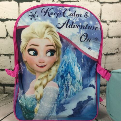 School Backpack Lunch Bag Disney Frozen Elsa Keep Calm Adventure On Travel Tote - Picture 2 of 10