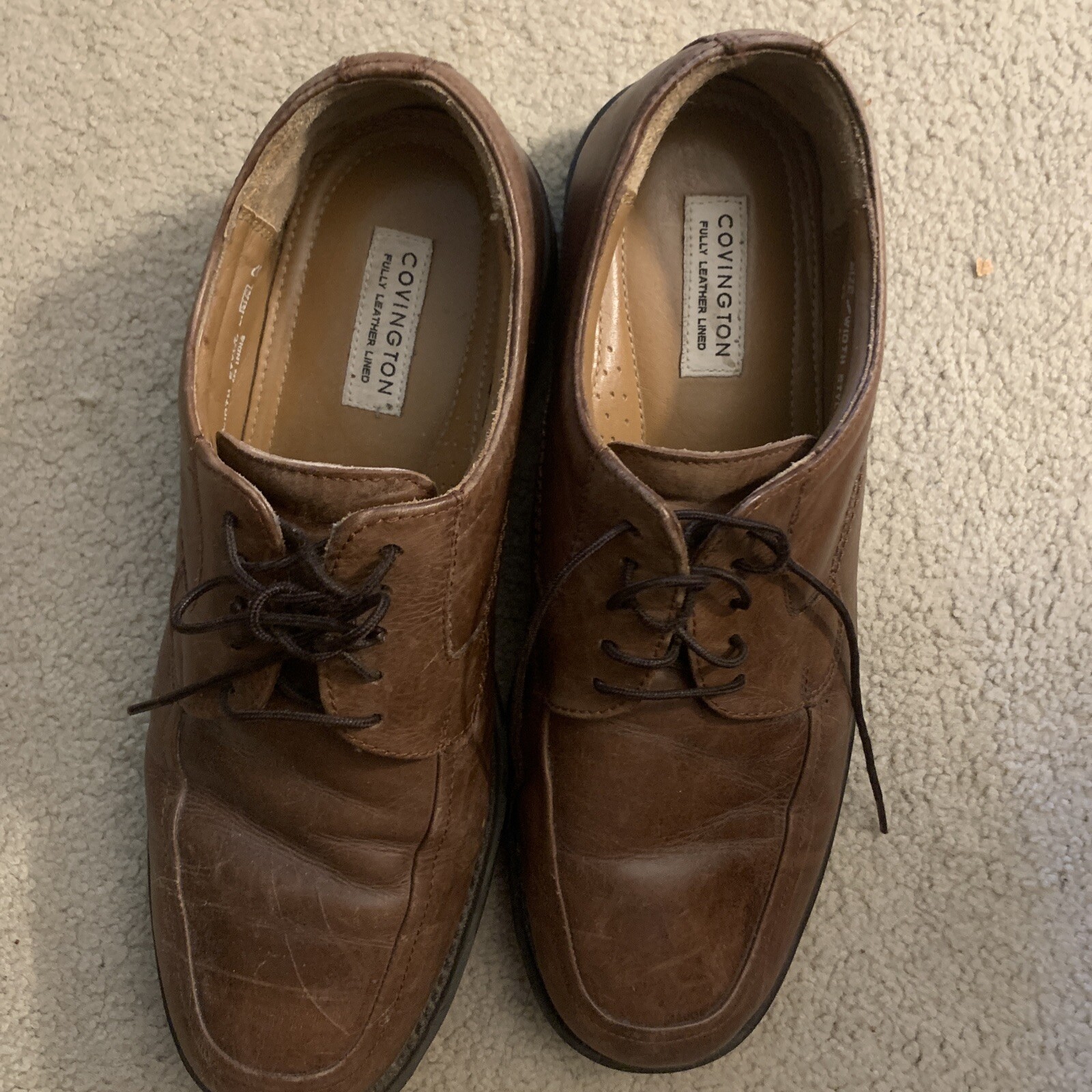 SAOLA Scarpe Covington uomo taglia 11M eleganti in pelle marrone completamente foderate in pelle 37301