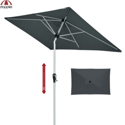 Doppler Kurbelschirm Active Auto Tilt 210x140cm Knicker höhenverstellbar anthra