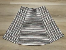 NWT Banana Republic Knit Textured Multi-Color Striped Fit & Flare Skirt Size XS