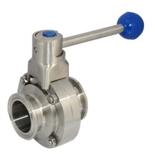 1-1/2" 2" inch Tri Clamp Sanitary Butterfly Valve W/ flange Stainless Steel 316