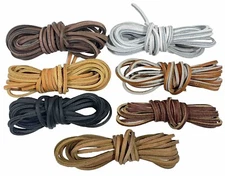 LEATHER LACES - 1/8" X 72"  Shoe Lace String Shoelace Bootlace Cord