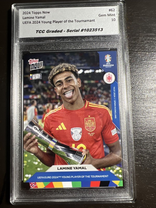 2024 Topps Now Lamine Yamal Young Player Of The Tournament TCC Graded Gem Mint