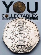 2009 50p Fifty Pence Coin Kew Gardens - 100% GENUINE - RARE - FREE Delivery
