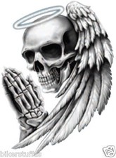 ANGEL DEATH SKULL BUMPER STICKER HELMET STICKER LAPTOP STICKER TOOL BOX STICKER