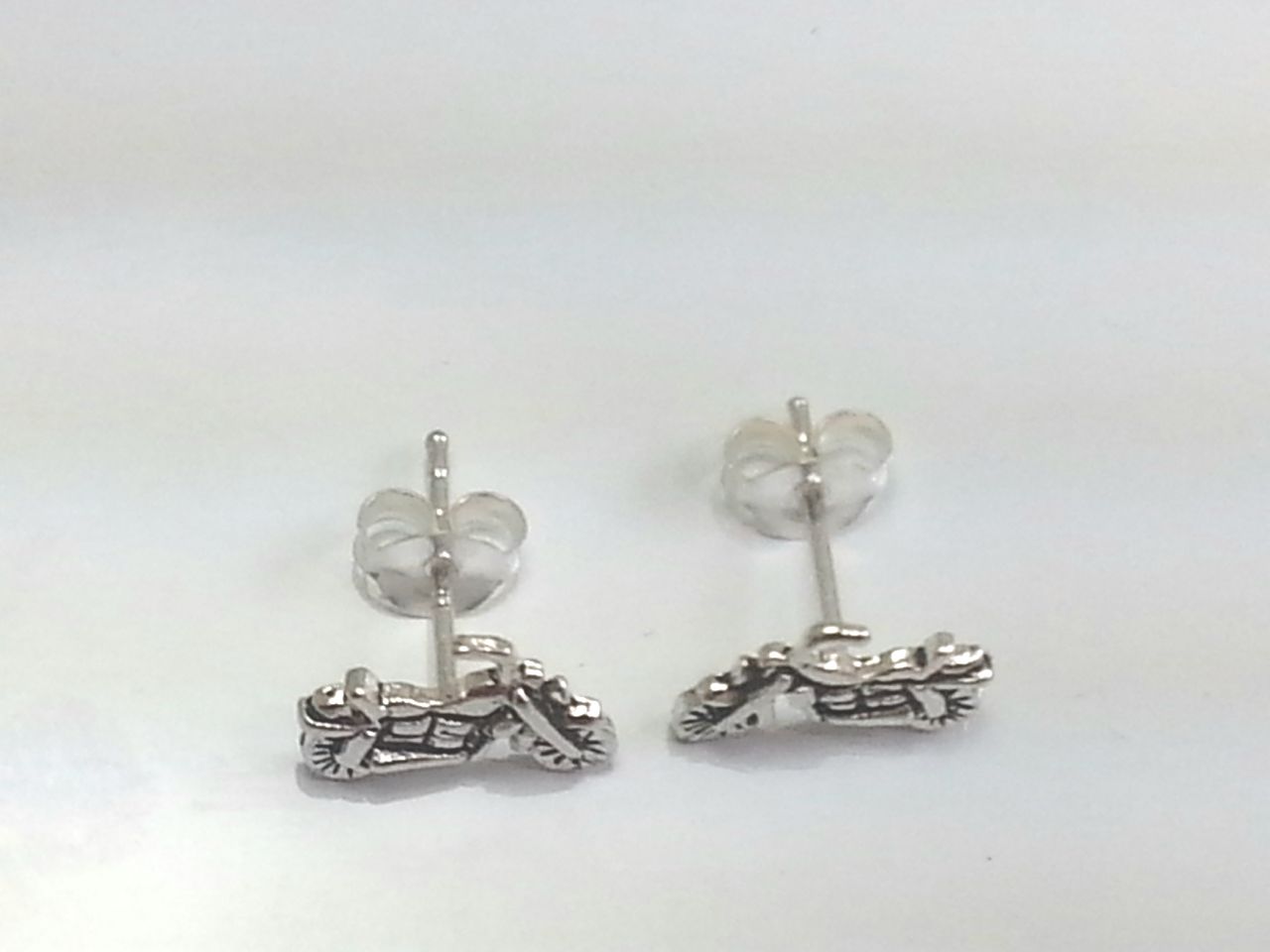 Motorcycle Stud Post Earrings 925 Sterling Silver Biker Motorbike eBay
