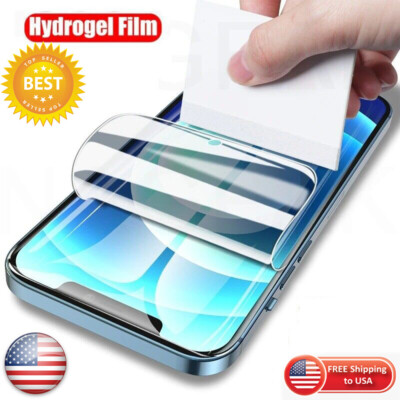 2Pcs iPhone 14 13 12 11 Mini Plus Pro Durable Soft Hydrogel Screen Protector
