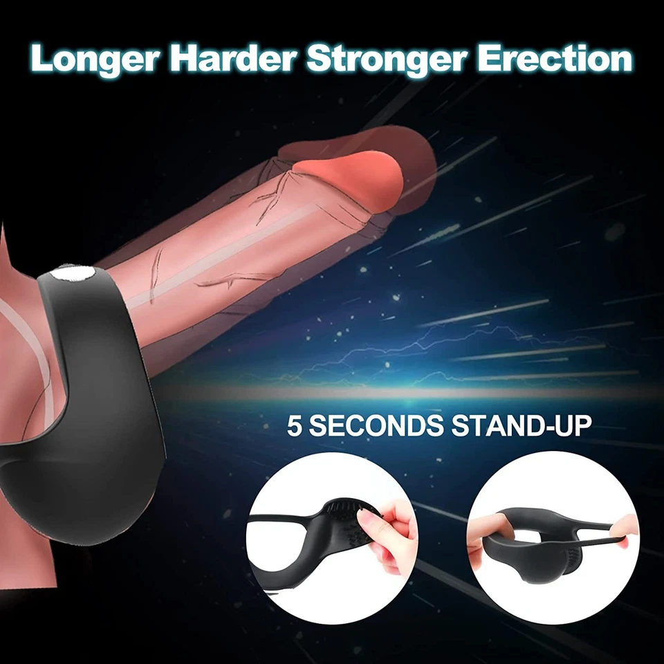 10 Vibrating Prostate Massager Penis Erection Cock Ring Vibrator Sex Toy for Men - Image 2 of 4