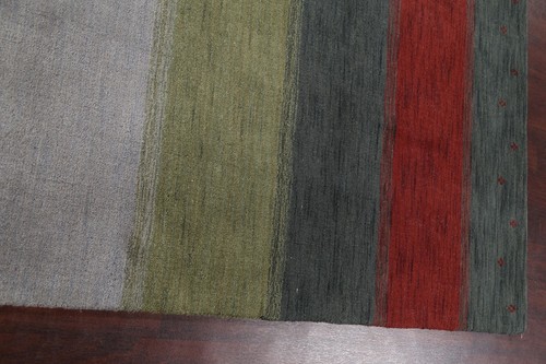High-quality Striped Living Room Rug Wool Handmade Gabbeh 7x10 ft - Picture 11 of 16