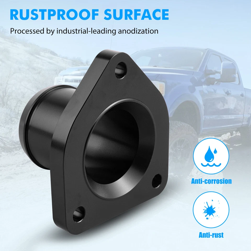 Carcasa de termostato Billet 7,3 L para Powerstroke para Ford F-250 Super Duty 1999-03 Foto 3 de 4