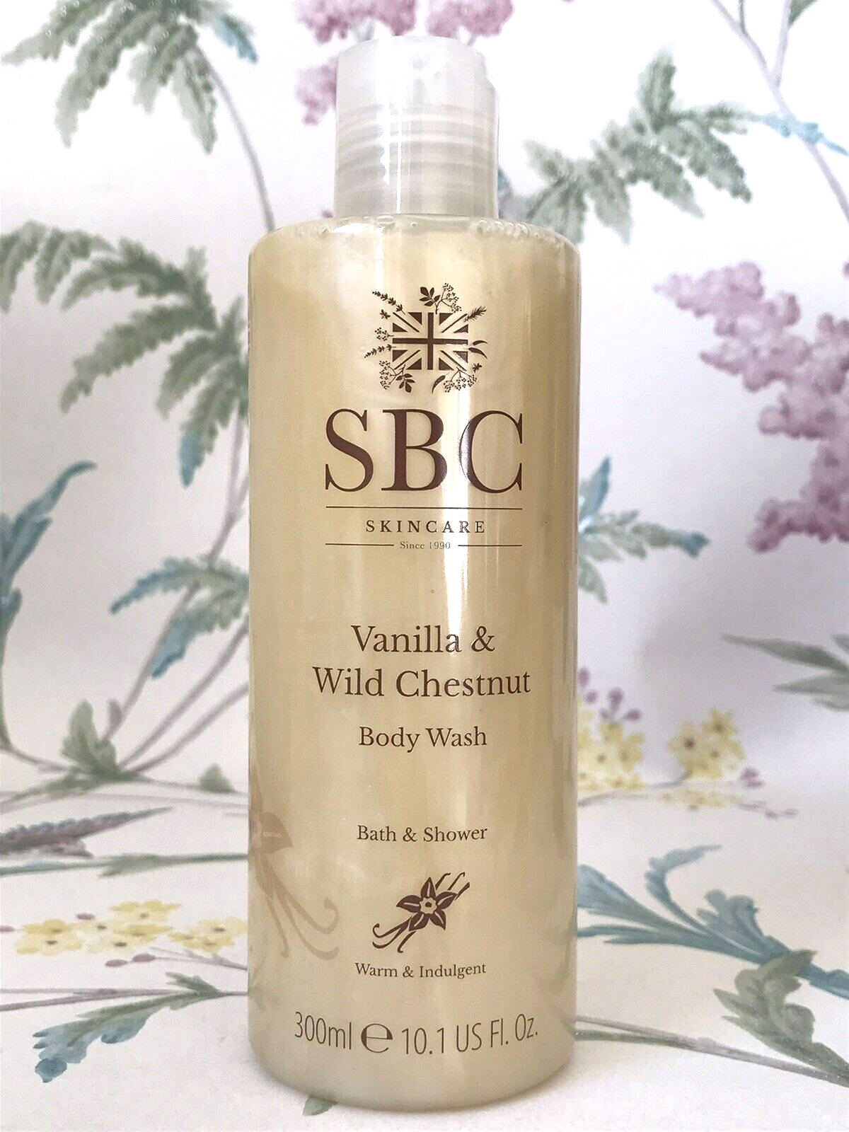 SBC  Body Wash Bath & Shower Gel Vanilla And Wild Chestnut Vegan 300ml