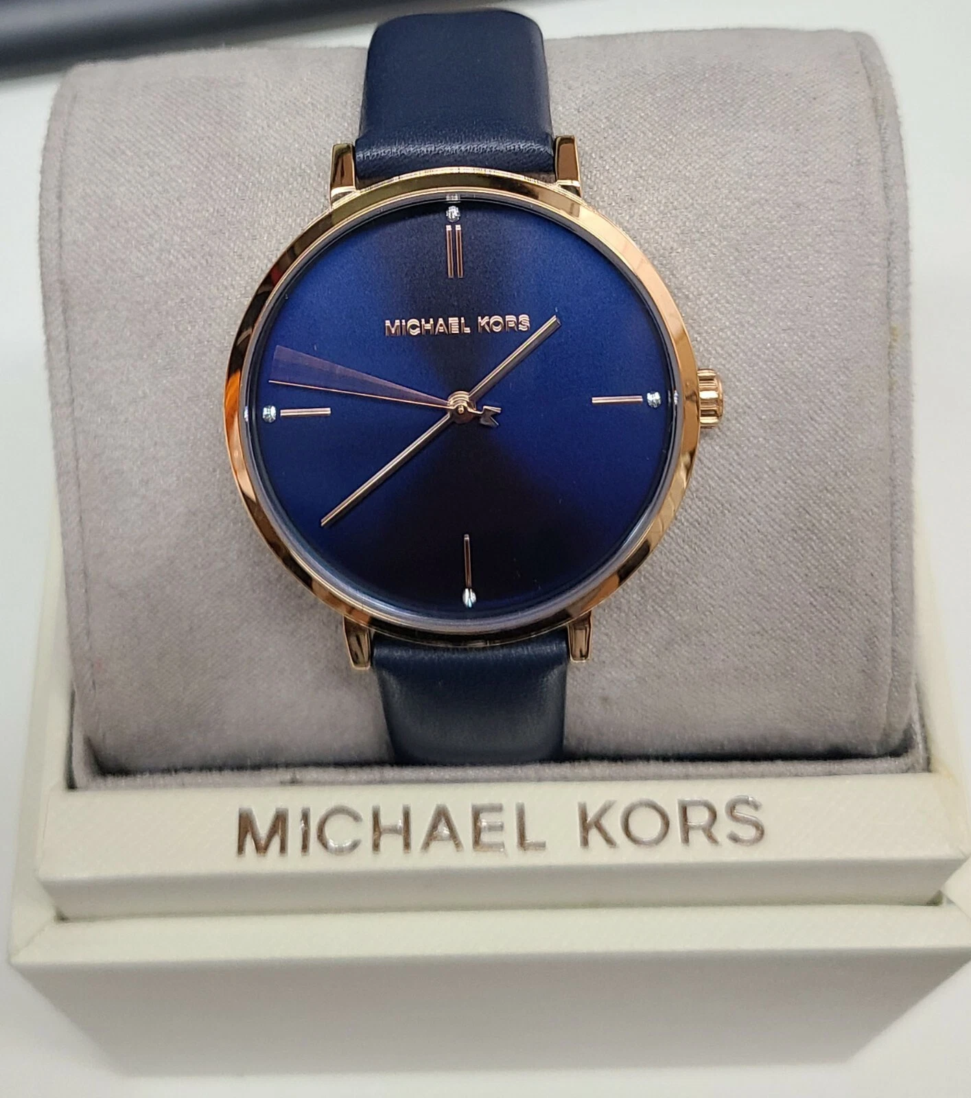Orologio donna Michael Kors MK7124 Jayne quadrante blu cinturino pelle blu
