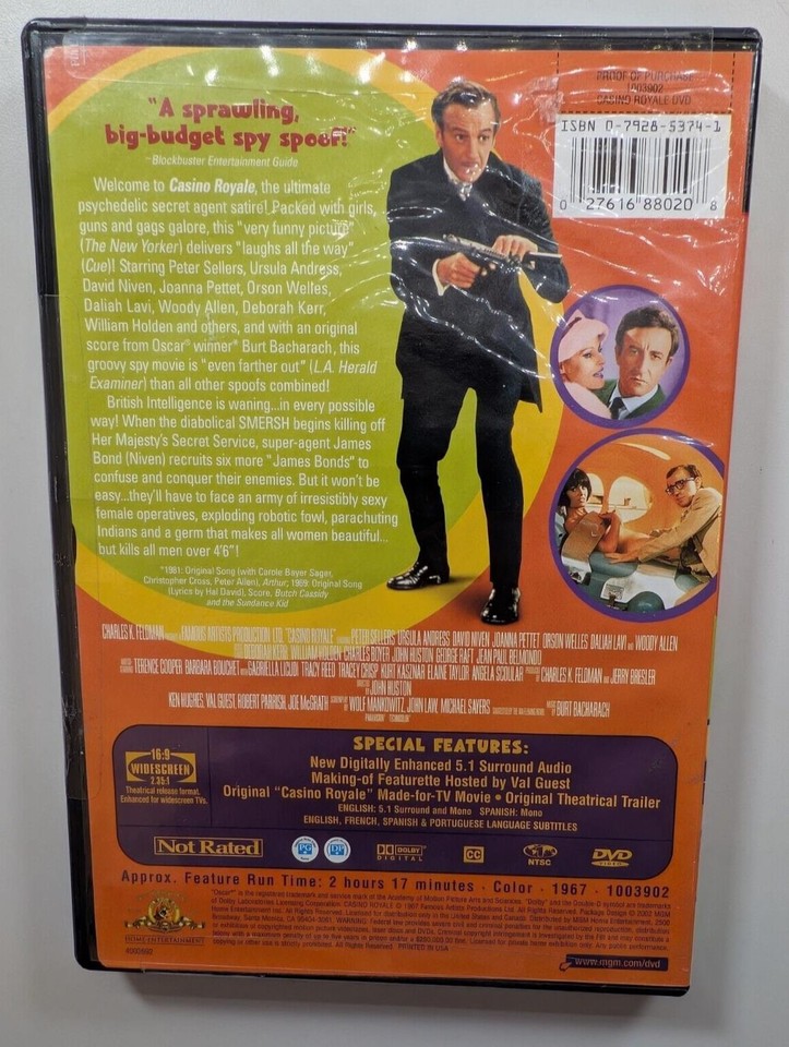 Casino Royale DVD 2002 Peter Sellers Ursula Andress Region 1 New Sealed ...
