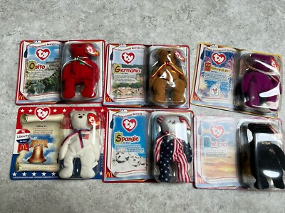 McDonald s Beanie Babies 2000 Germania Spangle Osito Millennium The End Libearty