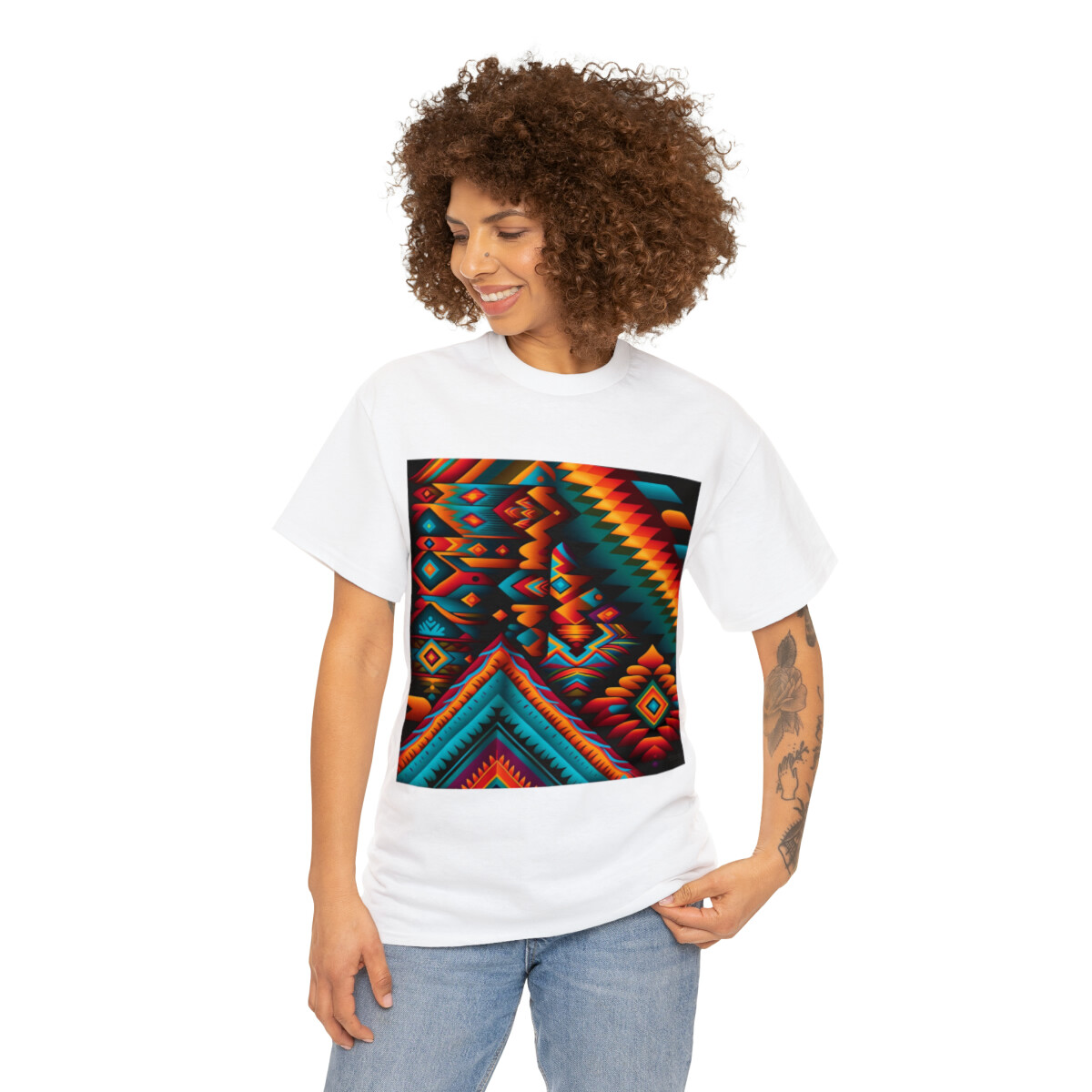 Tシャツ・カットソー VACANT Archive : 25SS / EVAN ARTWORK T-SHIRT (3COLORS) Unisex Adult T Shirt Southwestern Navajo Print Native