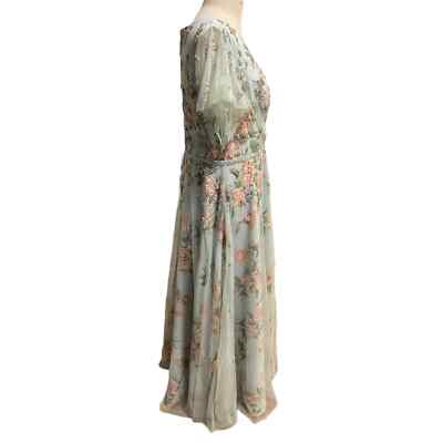 chinese dress ladies V Neck Embellished Flutter Sleeve A Line Dress  Mac Duggal