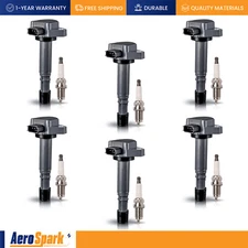 6X Ignition Coil & 6X Spark Plug for Honda Pilot Ridgeline 3.5L Replaces UF400