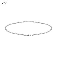 1+1 GENUINE 925 STERLING SILVER CHAIN 2MM NECKLACE LOBSTER CLASP 16~30”ADD 2