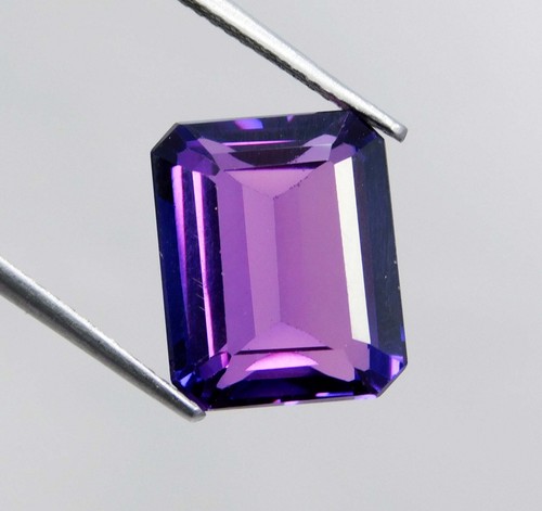 "Zertifizierter 10,85 ct Ceylon lila-blauer Saphir - Smaragdschliff lose Edelstein" - Bild 3 von 7