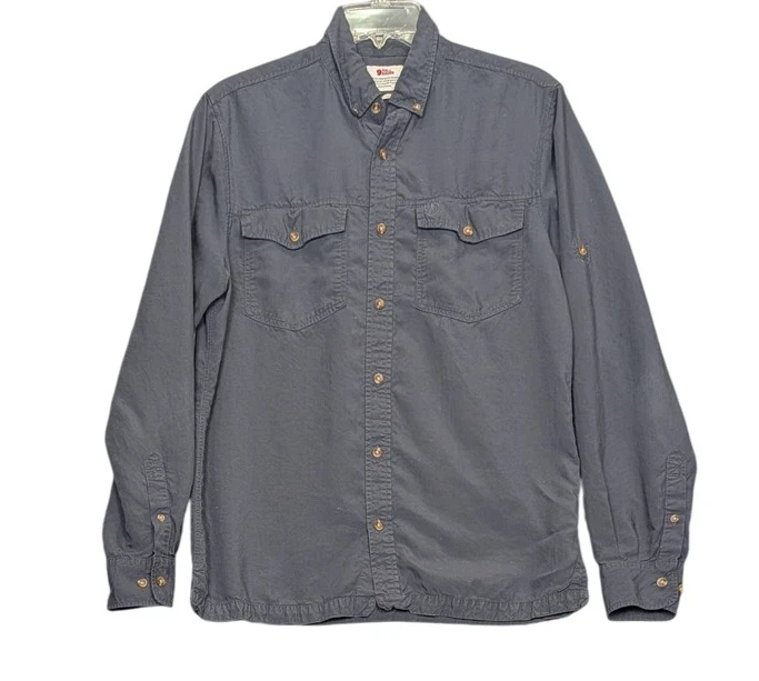 Fjallraven Shirt Mens Medium Dark Gray Abisko Vent Long Sleeve Button Up Hiking