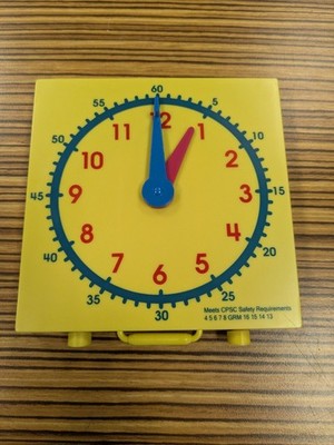 NEW Yellow Student Clock Teaching Tool for Homeschool Original Box Brand New