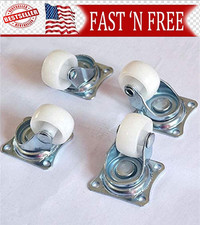 4-8 pack 1" 1.25" 1.5" 2" Heavy Duty Swivel Caster Set Rubber Wheels All Swivel 