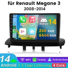 2+64G Für Renault Megane 3 2008-2014 Android 14 Autoradio Carplay GPS NAVI WiFi