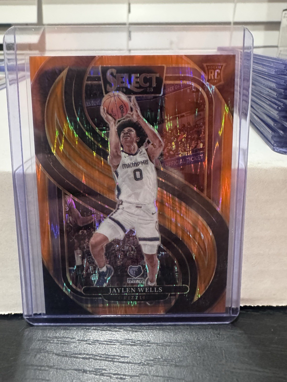 2024-25 Panini Select - Premier Level Jaylen Wells #188 Orange Flash Prizm (RC)