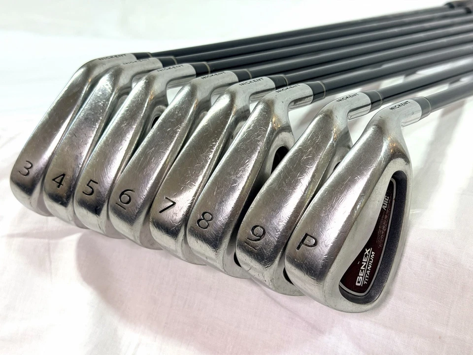 Nickent Genex Titanium ARC Irons 3-PW RH Graphite S Flex + Jumbo Grips | Nice! - Image 3 of 4