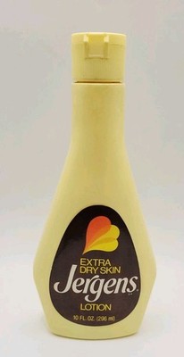 Vtg 70s 80s Jergens extra dry skin lotion 10 FL OZ yellow plastic TV Movie Prop 