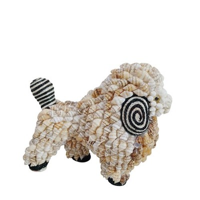 Vintage Conch Snail Shell Art EWE SHEEP LAMB RAM Unique Handmade Art Figurine