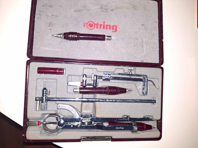 rOtring isograph Tuschefüller Set 0,25 mm mit Zubehör, Schablonen & Kurvenlineal