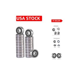 20 Pcs 608 2RS Miniature Deep Groove Ball Bearings - Precision Steel Rubber...