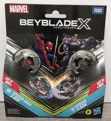 Beyblade X Marvel Collab Spider-Man 3-60F vs. Venom 3-80N