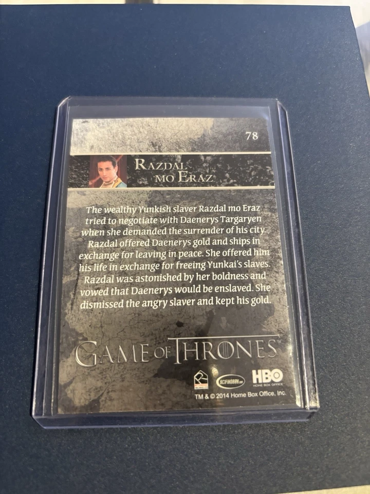 Rittenhouse Game of Thrones Season 3 Razdal Mo Eraz Base Nr. 78 2014 - Bild 2 von 2