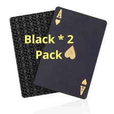 2 PCS Waterproof Black Diamond Playing Cards, HD, Deck of Cards, Poker Card Game