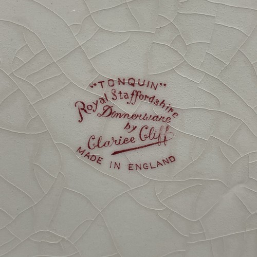 RARE VINTAGE ROYAL STAFFORDSHIRE CLARICE CLIFF "TONQUIN" COVERED VEGETABLE BOWL - Picture 20 of 20