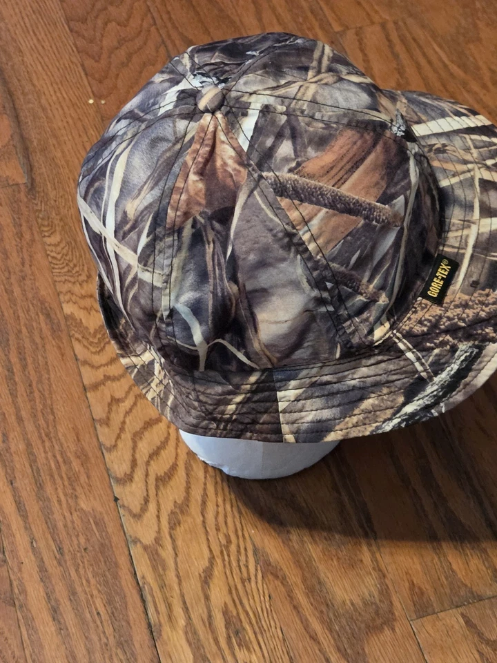 Vintage Cabela's Goretex Jones Hunting Bucket Hat Thinsulate Mossy Oak Camo Sz L - Image 4 of 4