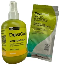 New DevaCurl Moisture Seal Finishing Spray Hydrating Curly Hair + No Poo Sample