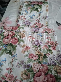 FILIGREE WHITE FLORAL CURTAINS TAPE TOP SIZE 44" WIDE X 87 " DROP
