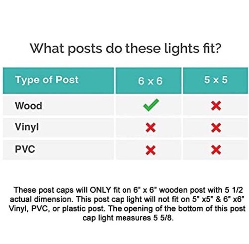 (5-Pack) 6x6 Solar Powered 5-LED Post Cap Deck Railing Fence Copper Look Plastic - Picture 12 of 15