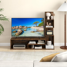TV Stand 50 Inch Cube Media Unit L Shaped Storage Shelves Rustic Brown Consoles