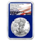 2020 (S) $1 American Silver Eagle NGC MS70 Emergency Production ER Flag Label