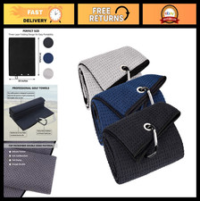 Large Golf Towels 3 Pack - 16"x24" Microfiber, Tri-Fold, Waffle Pattern, Carabin