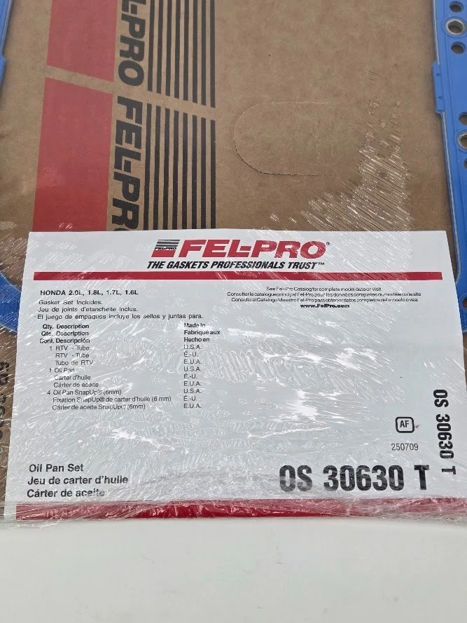 Fel-Pro OS30630T Oil Pan Gasket Honda Acura B16 B16A B18 B18B B18C1 B18C5 B20 - Image 2 of 2