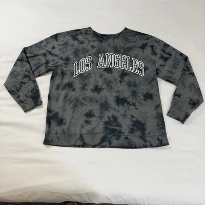 Los Angeles Sweatshirt Adult XL Tie Dye Galaxy Black Gray Cotton Original Use - Photo 1/4