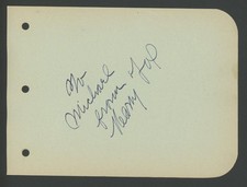 HARRY FOX (1887-1959) signed album page | "Beatrice Fairfax" - autograph