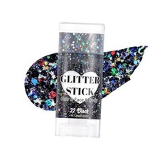 Halloween Body Glitter Stick,Hair Sparkly Face Glitter Makeup 1 Black